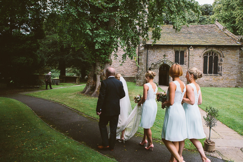 bridesmaids in mint green, ted baker bridesmaids dresses, summer wedding, rustic barn wedding, peach wedding bouquet, jonny draper photography